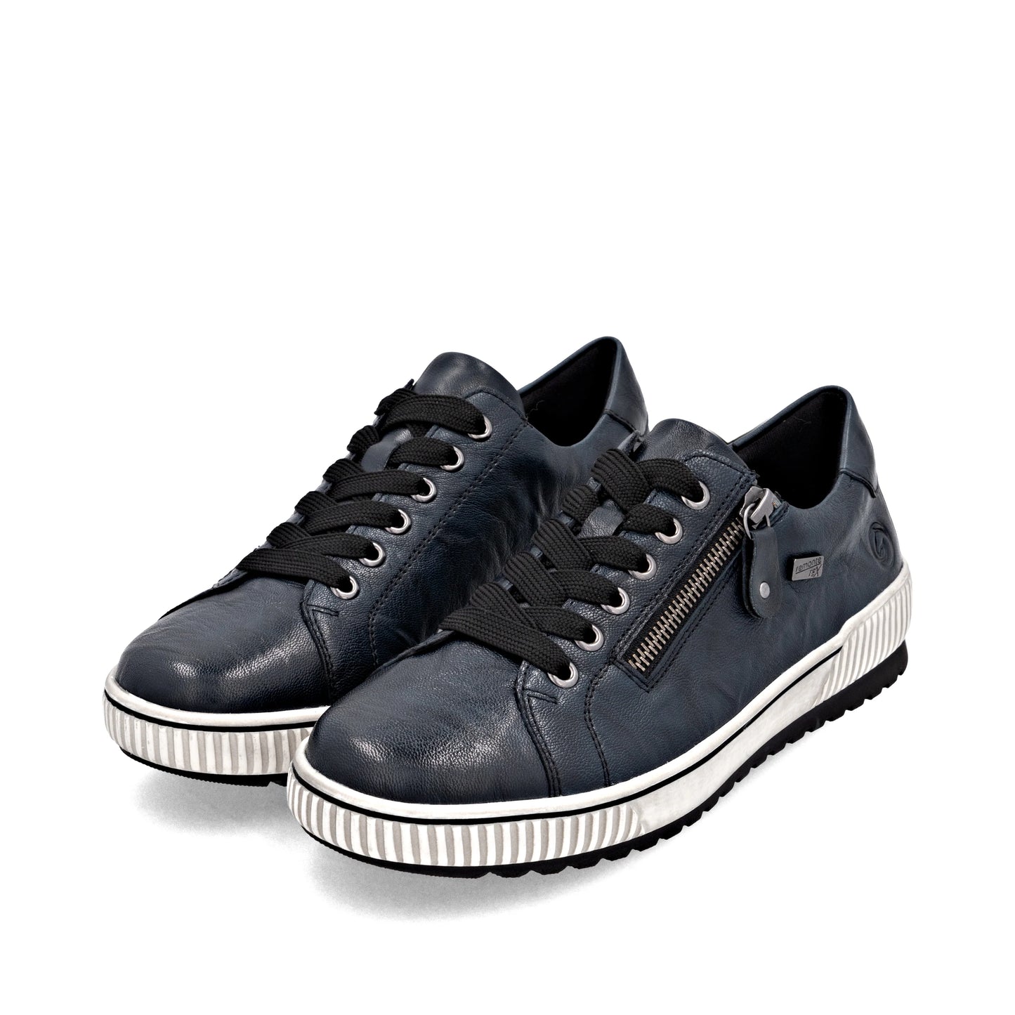 Remonte D0700 BLUE Leather Water Resistant Lace Shoe with Zip D0700-15