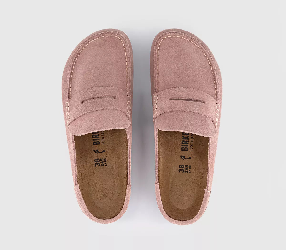 Birkenstock Naples Moccasin Slip On Wrapped Suede PINK CLAY Regular - 1031675