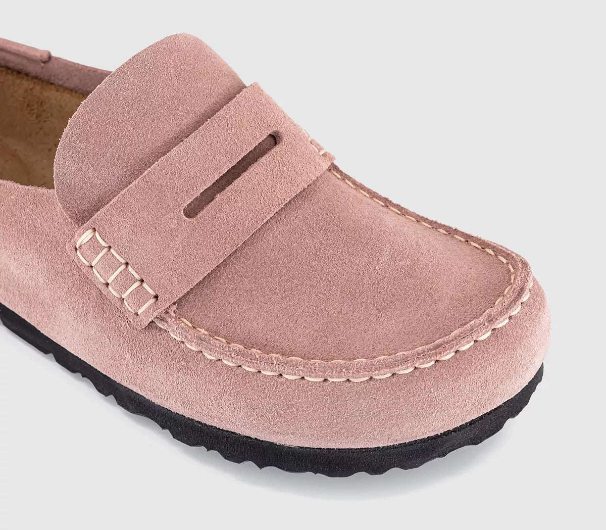 Birkenstock Naples Moccasin Slip On Wrapped Suede PINK CLAY Regular - 1031675