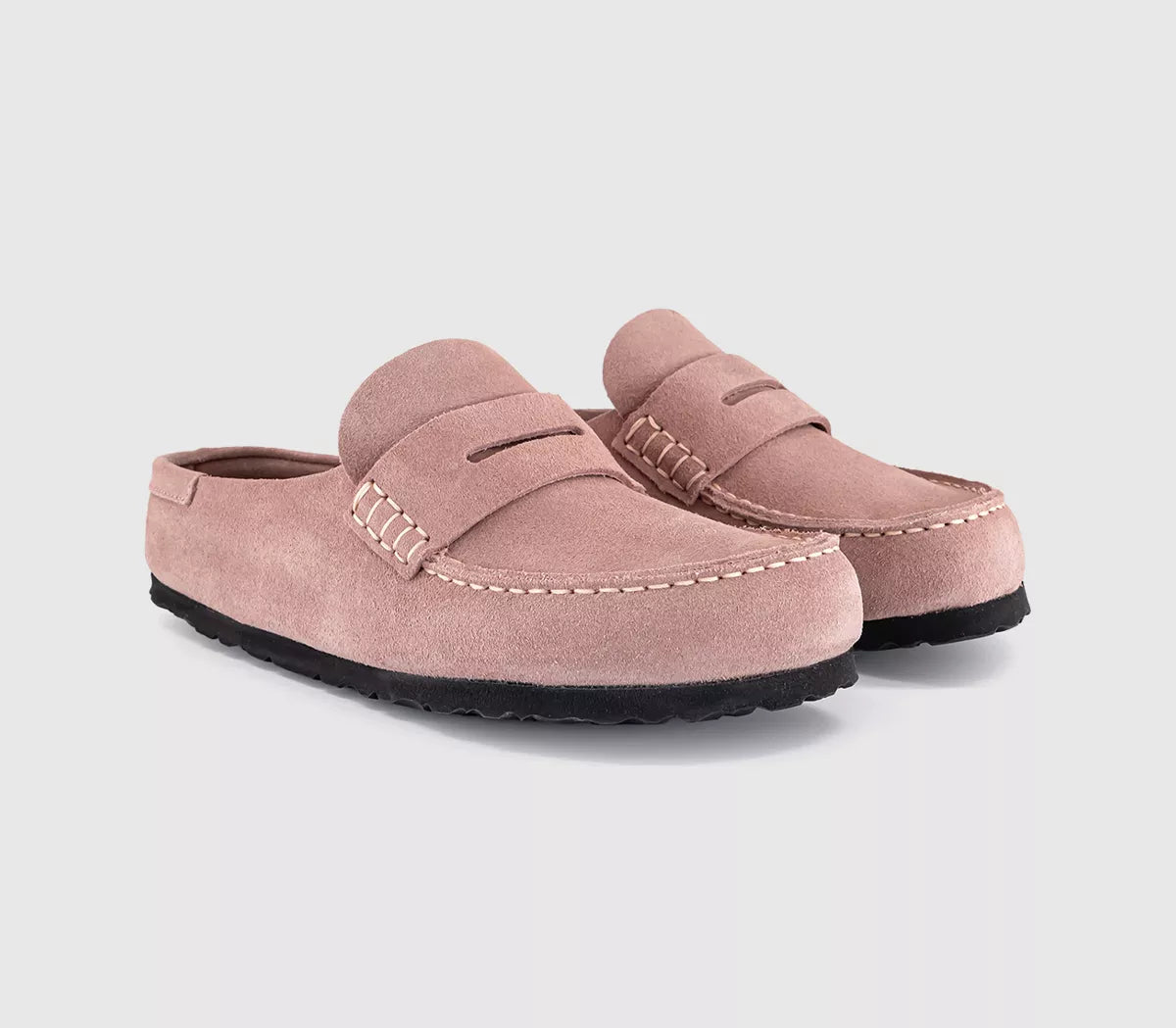Birkenstock Naples Moccasin Slip On Wrapped Suede PINK CLAY Regular - 1031675