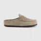 Birkenstock Naples Wrapped Suede Moccasin Clog Sandal TAUPE Regular - 1029675