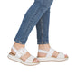 Remonte D1j53 WHITE Leather Twin Touch Fastening Wide Fitting Sandal D1J53-81
