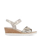 Remonte R6266 Beige Twin Adjustable Touch Fastening Low Wedge Sandal R6266-90