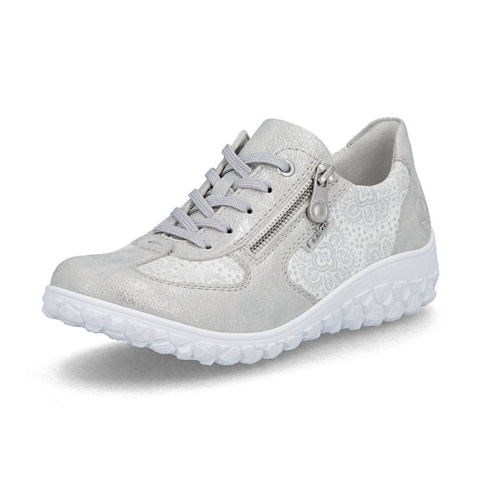 Rieker Trainer with lace and zip 59501-90 GREY