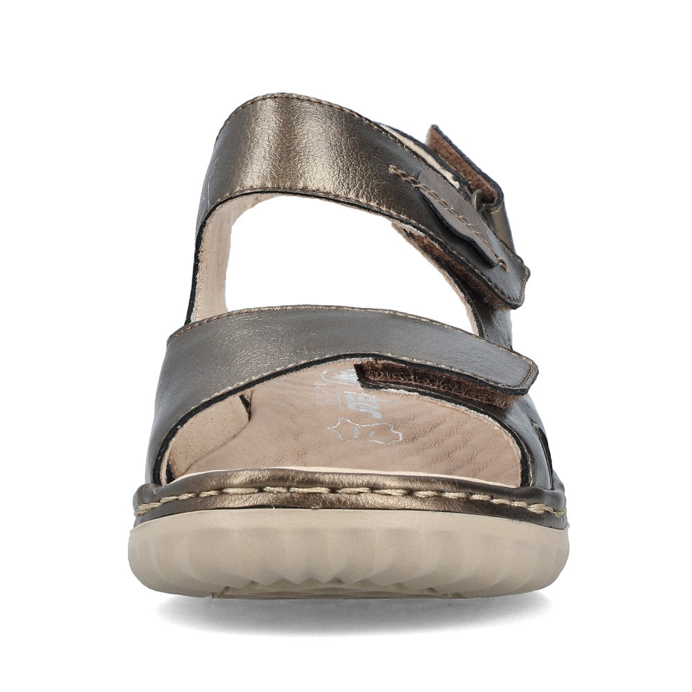 Rieker 60462 BRONZE Metalic Touch Fastening Wide Fit Sandal  60462-90