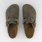 Birkenstock Boston Classic Clog  thyme Green Suede