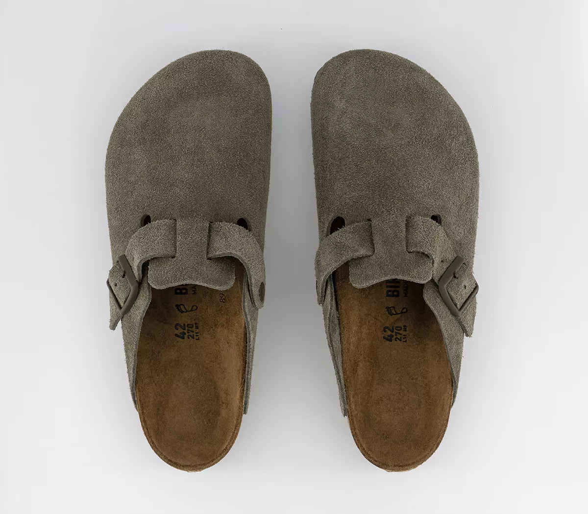 Birkenstock Boston Classic Clog  thyme Green Suede