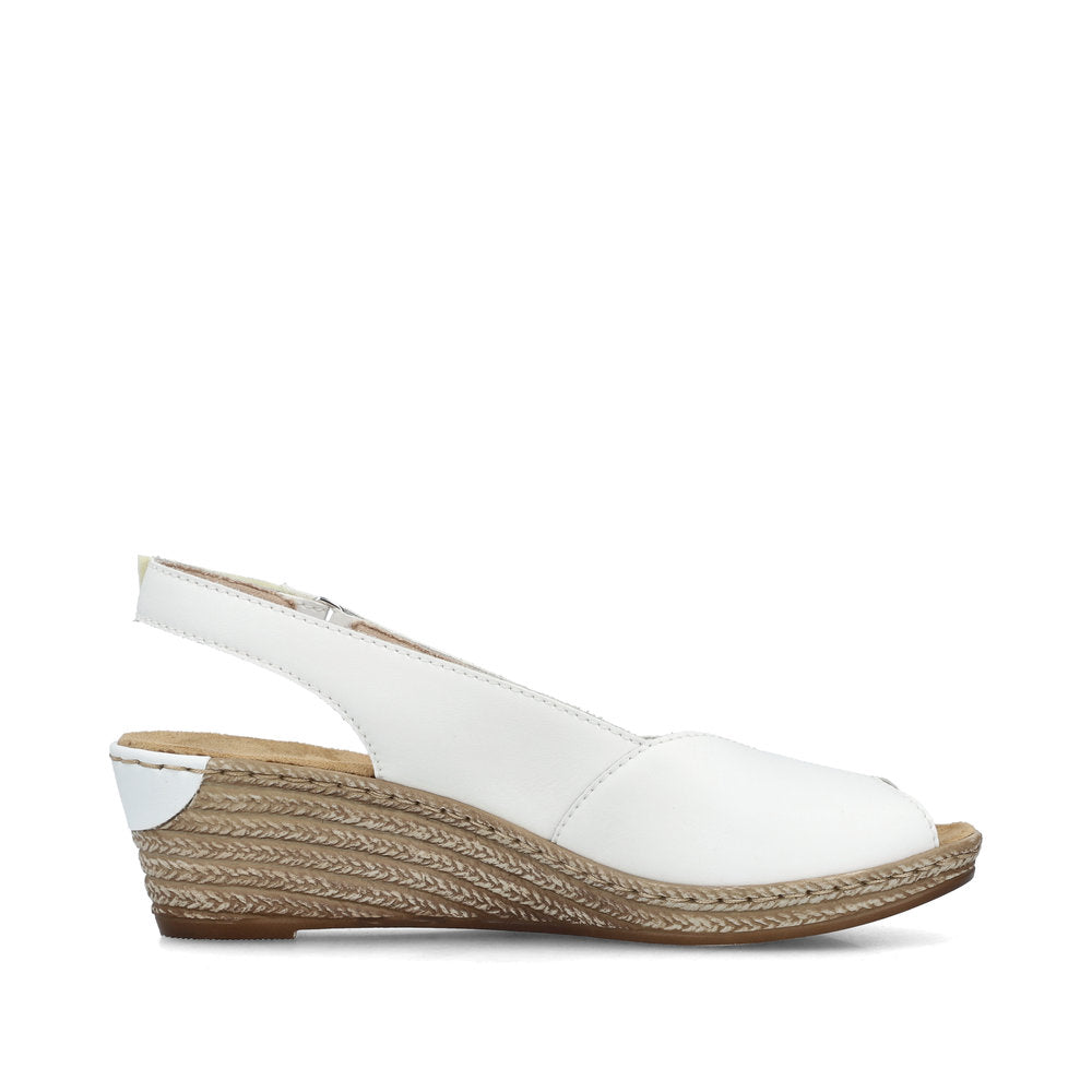 Rieker Classic Wedge Sandal 62462-80 WHITE