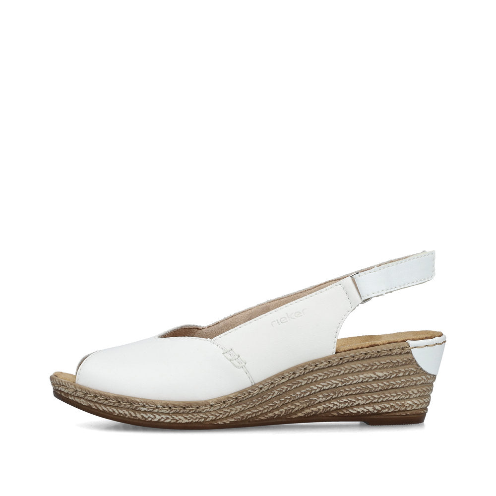 Rieker Classic Wedge Sandal 62462-80 WHITE