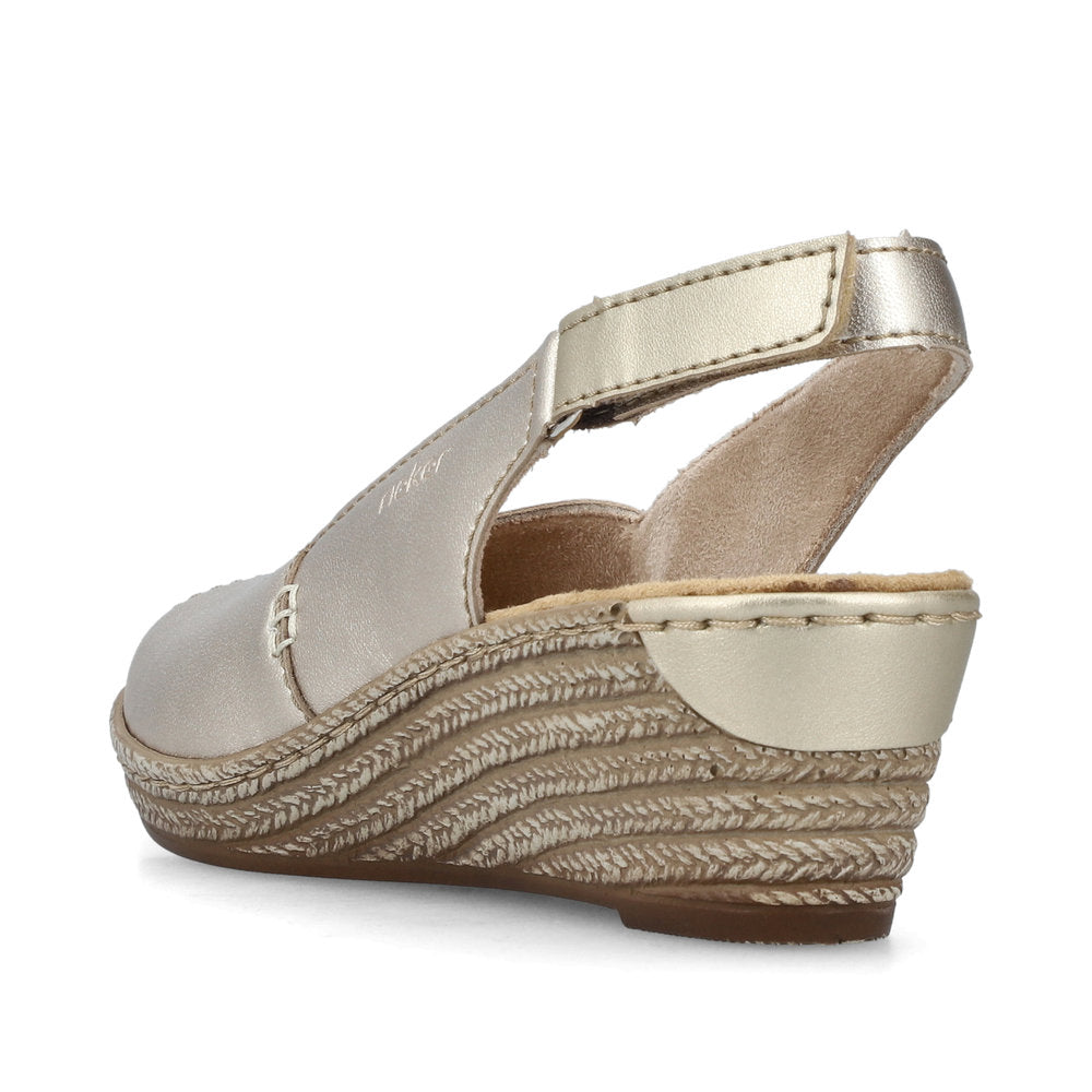 Rieker Classic Wedge Sandal 62462-90 LIGHT GOLD