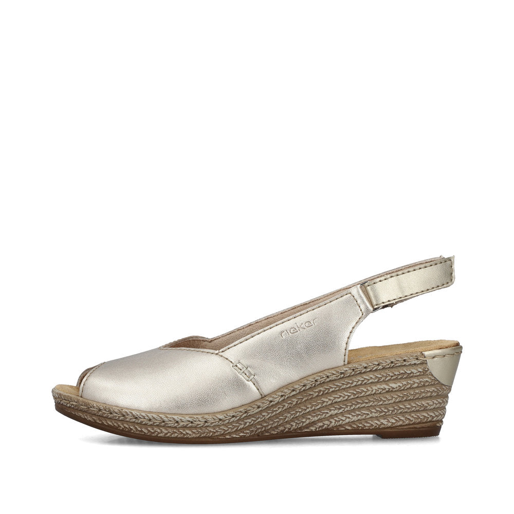 Rieker Classic Wedge Sandal 62462-90 LIGHT GOLD