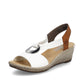 Rieker women smart Wedged sandal 624H6-81 WHITE/BROWN