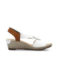 Rieker women smart Wedged sandal 624H6-81 WHITE/BROWN