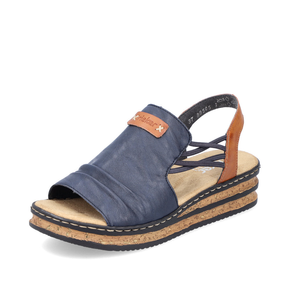 Rieker Casual Wedge Sandal 62962- NAVY