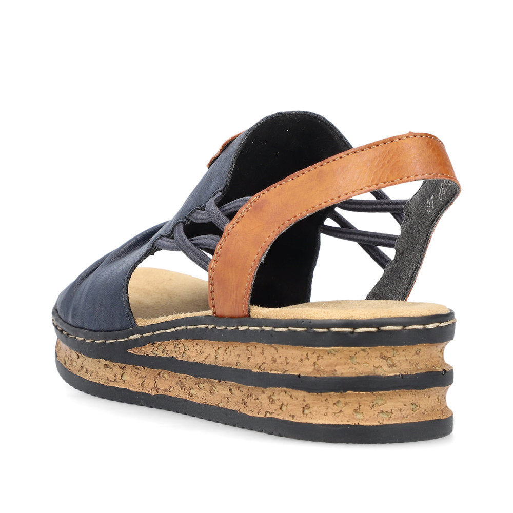 Rieker Casual Wedge Sandal 62962- NAVY