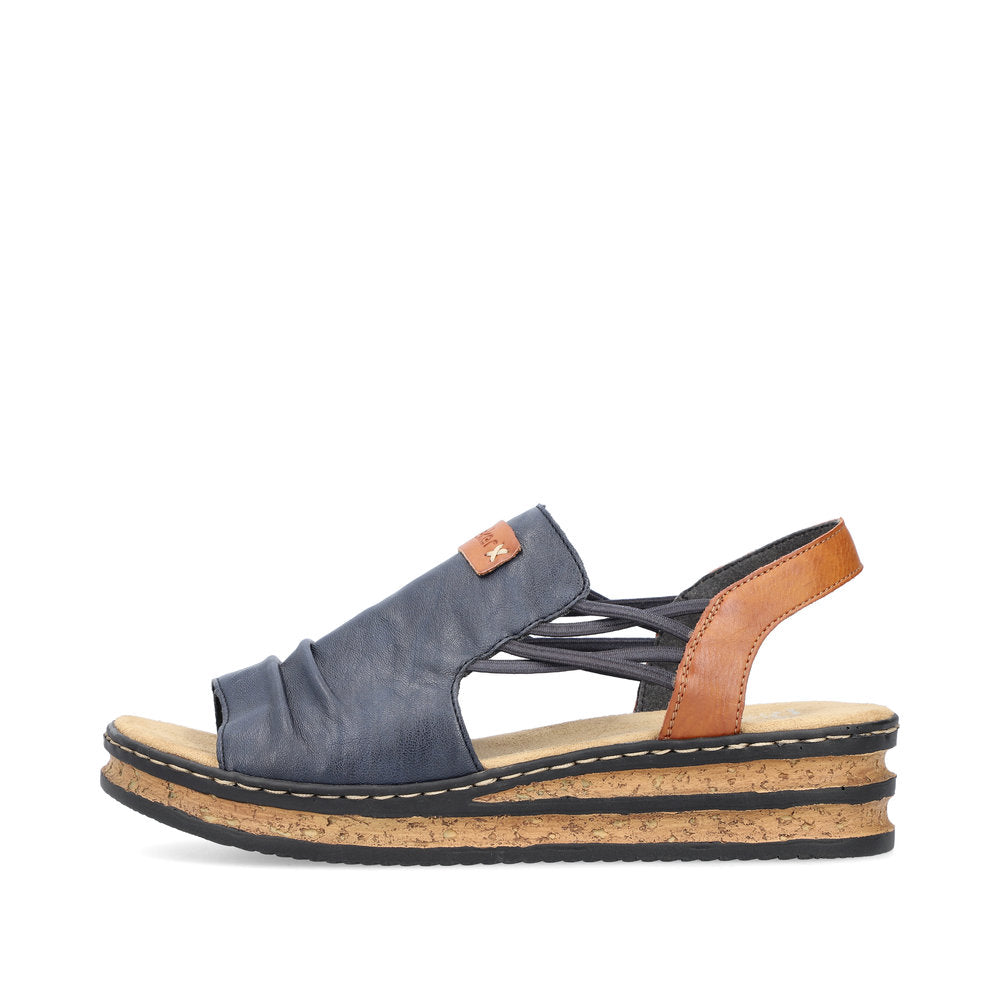 Rieker Casual Wedge Sandal 62962- NAVY