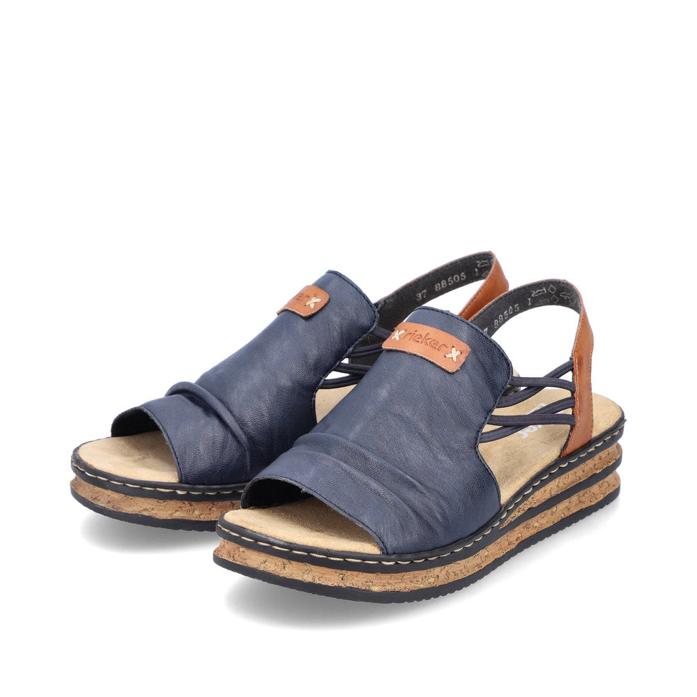 Rieker Casual Wedge Sandal 62962- NAVY