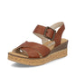 Rieker Wedge Sandal 63795-22 BRANDY