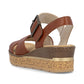 Rieker Wedge Sandal 63795-22 BRANDY