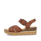 Rieker Wedge Sandal 63795-22 BRANDY