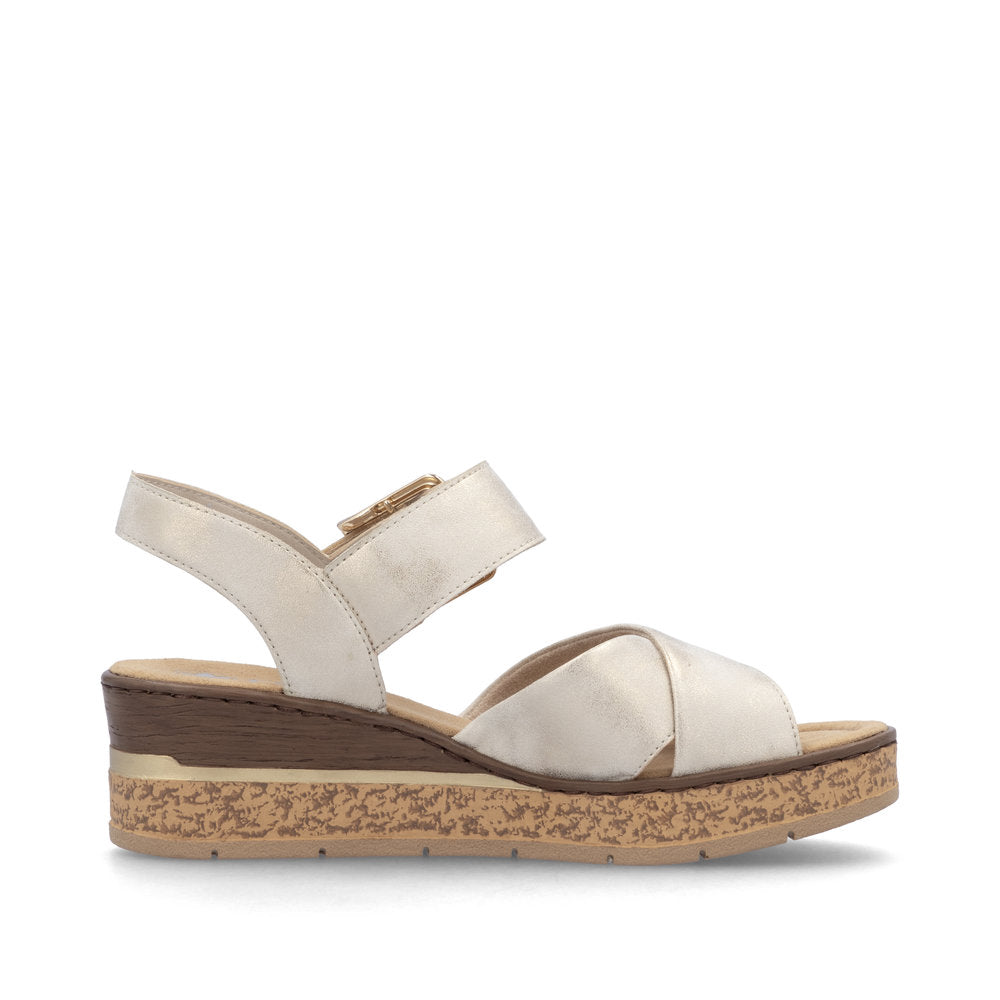 Rieker Wedge Sandal 63795 BEIGE 63795-60