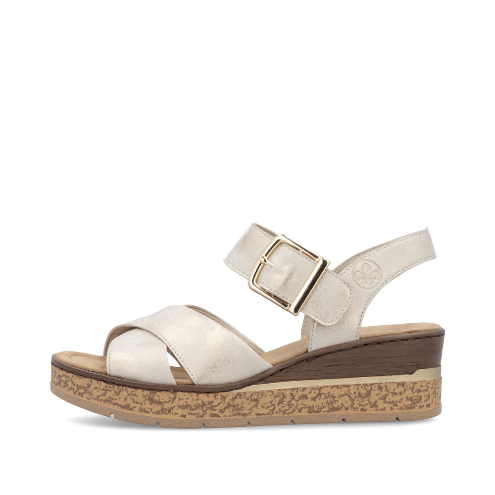 Rieker Wedge Sandal 63795 BEIGE 63795-60
