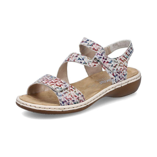 RIEKER Sandal with touch fastening Leather MULTI 659C7-94