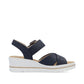 Rieker 67463 NAVY Touch Fastening Wedge Sandal  67463-14