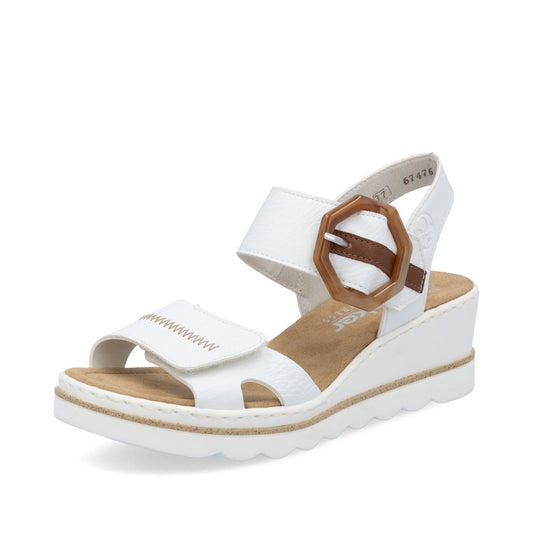 Rieker Wedge Sandal 67476-83 WHITE