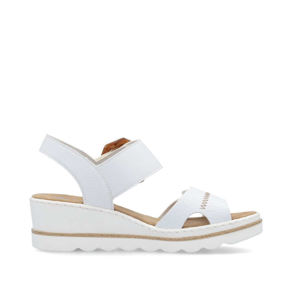 Rieker Wedge Sandal 67476-83 WHITE