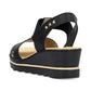 Rieker Wedge Sandal 67498-00 BLACK