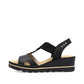 Rieker Wedge Sandal 67498-00 BLACK