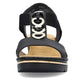 Rieker Wedge Sandal 67498-00 BLACK