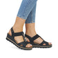 Rieker Wedge Sandal 67498-00 BLACK