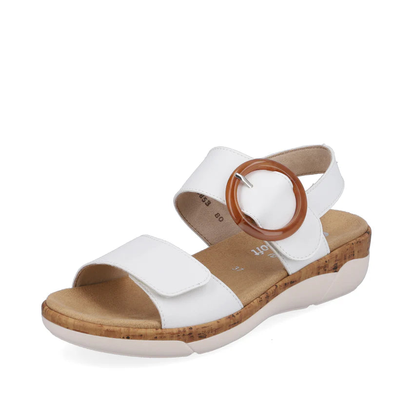 Remonte R6853 WHITE Wide Fitting Twin Adjustable Strap Sandal R6853-80