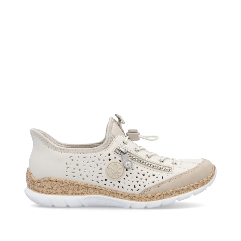 Rieker N42v3Beige Elasticated Slip On Shoe N42V3-60