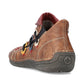 Rieker Ladies Boot 72581 Flat Ankle boot with multi coloured stitching and zip 72581-22 NUT Brown