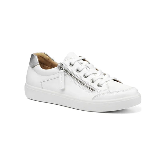 Hotter Chase White Leather Comfort Trainer