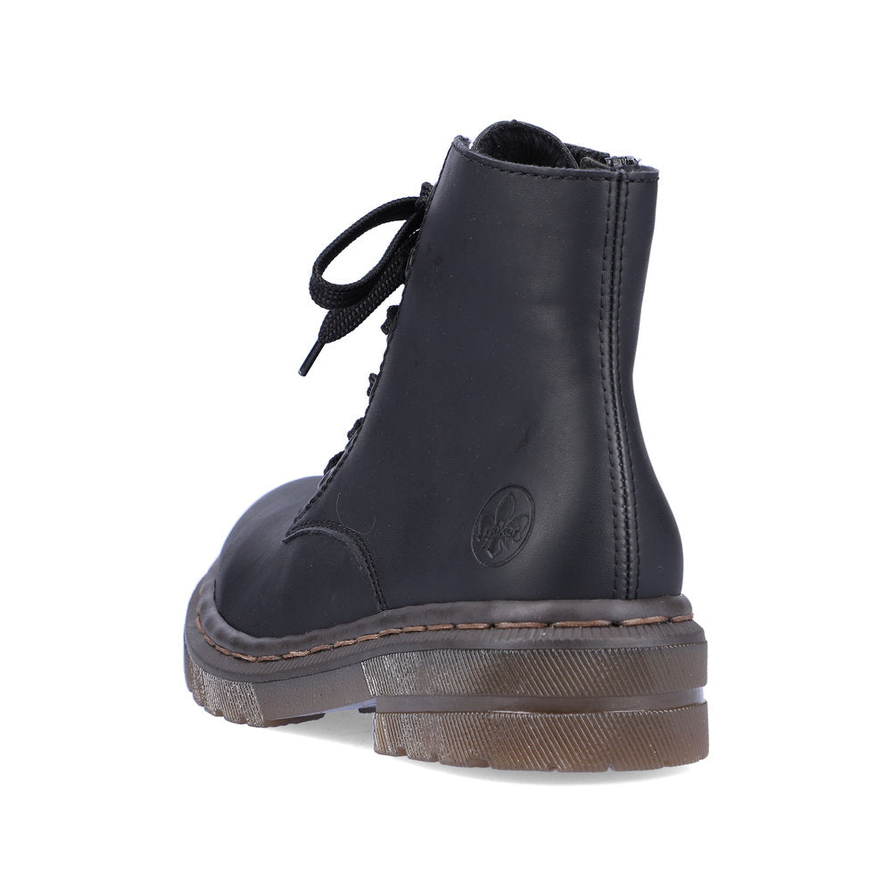Rieker Ankle Boot with Lace and Zip BLACK 78240-00