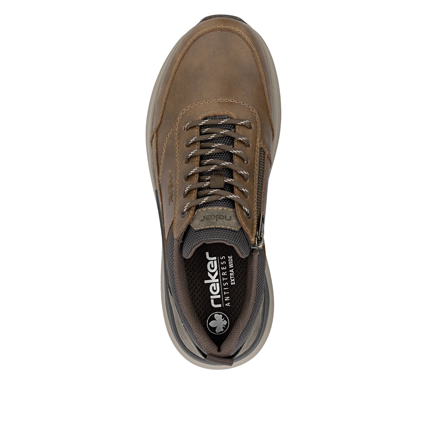 Rieker 06000 Brown Lace Up Shoe With Zip