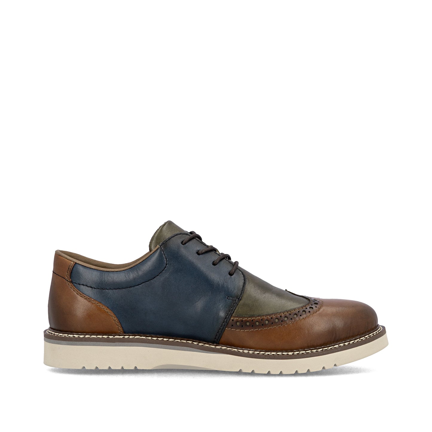 Rieker 04504 MULTI Tone Soft Leather Brogue Shoe 04504-90