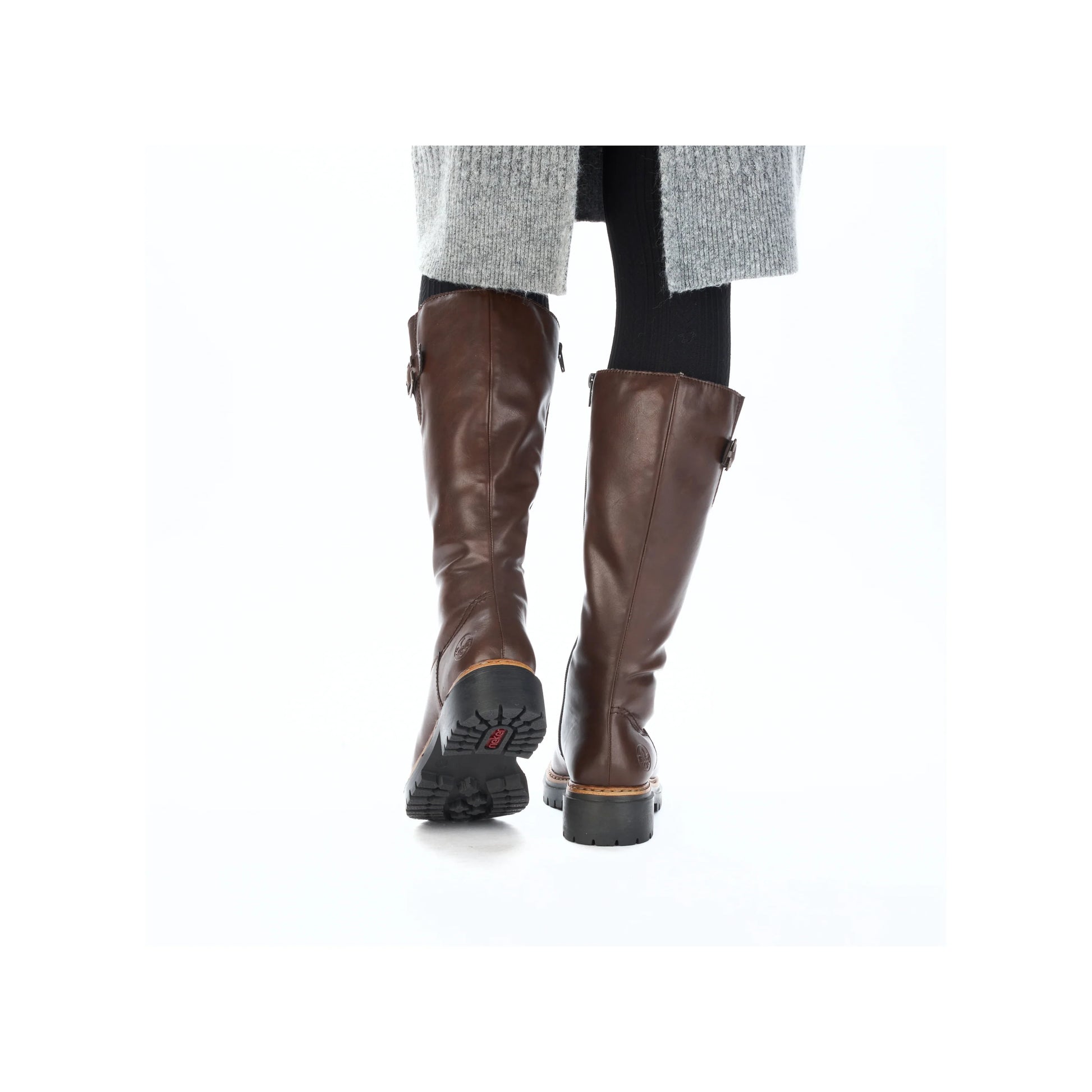 Rieker 72694 BROWN Long Leg Chunky Sole Boot 72694-25