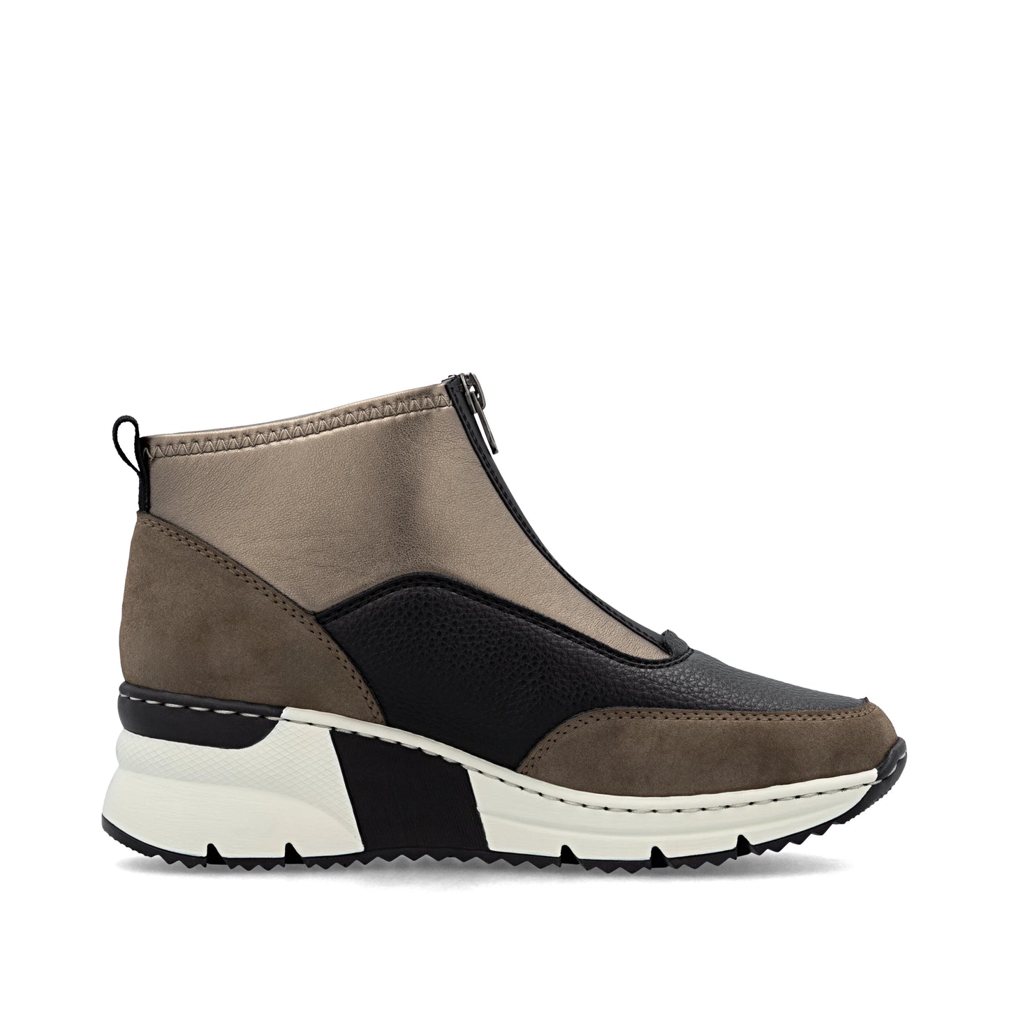 Rieker N6352 BROWN Wedge Zip Trainer Style Ankle Boot N6352-25