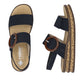 Rieker 62950 Dark Navy Adjustable strap Low Wedge Sandal 62950-14