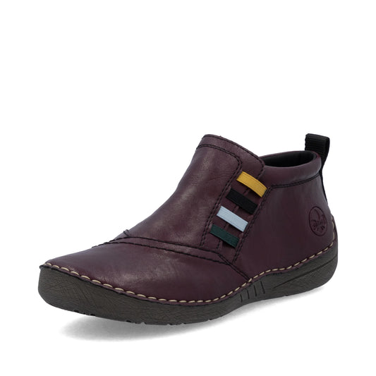 Rieker 52584 Zip Ankle Boot  BURGUNDY 52584-30