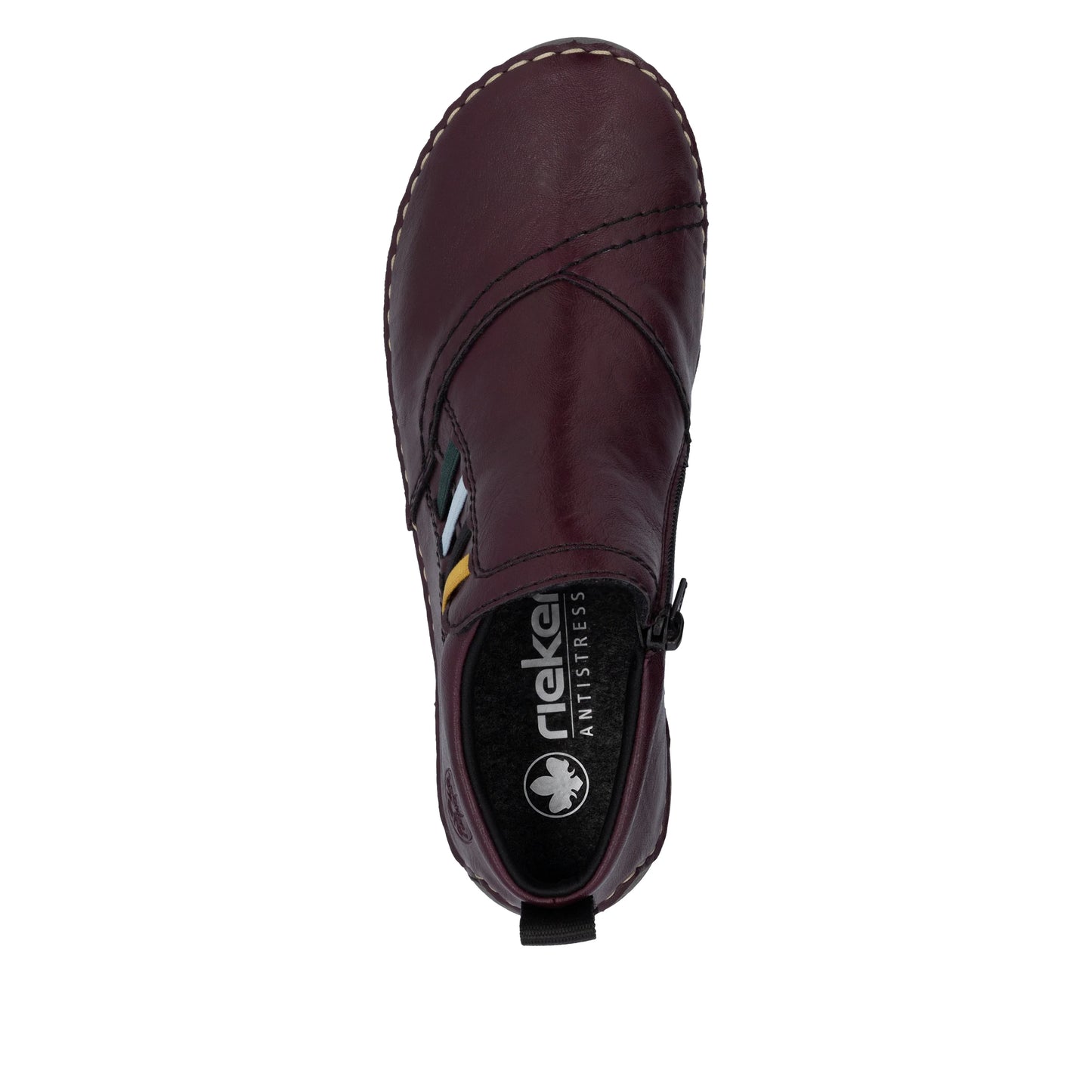 Rieker 52584 Zip Ankle Boot  BURGUNDY 52584-30