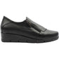 Valerias Black Soft Leather Wide fitting Zip Shoe Boot 9510