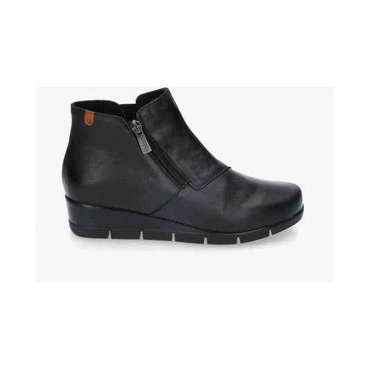 Valerias 9511 BLACK Soft Leather Wide Fitting Ankle Boot