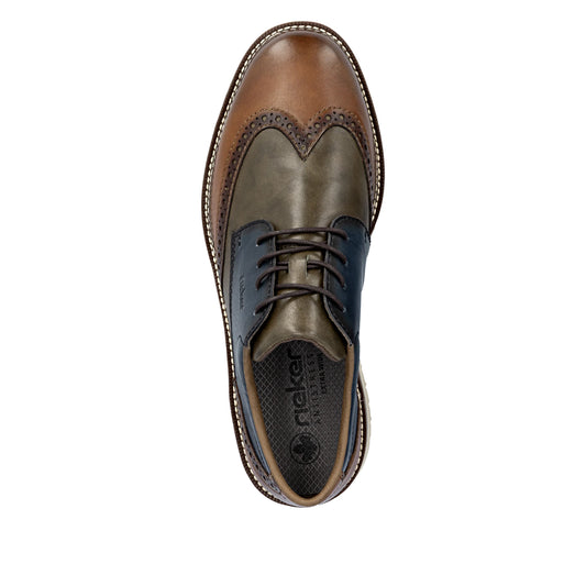 Rieker 04504 MULTI Tone Soft Leather Brogue Shoe 04504-90