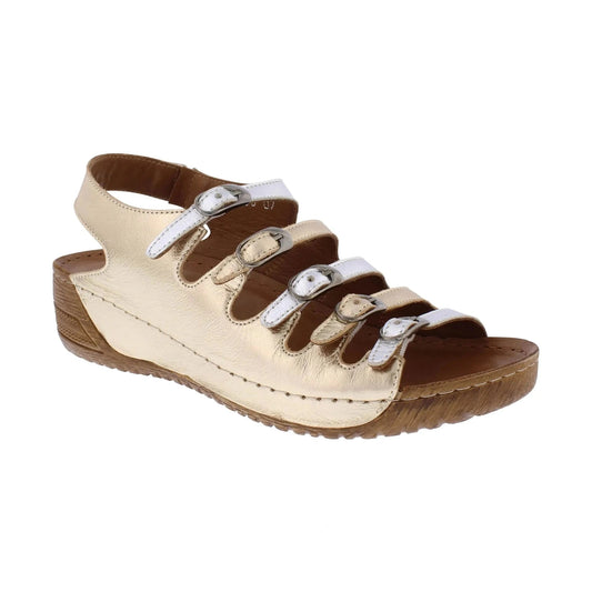 Adesso Astrid Soft Leather METALLIC Wedge Sandal astrid-A6869